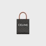 MINI VERTICAL CABAS IN TRIOMPHE CANVAS AND CALFSKIN WITH CELINE PRINT TAN